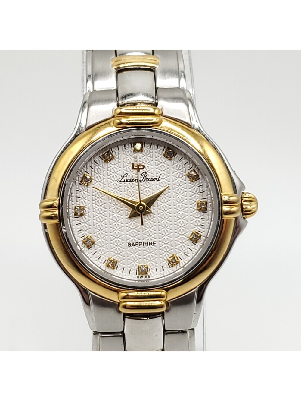 Lucien Piccard Sapphire Crystal Womens Watch 25mm Two-Tone New Battery